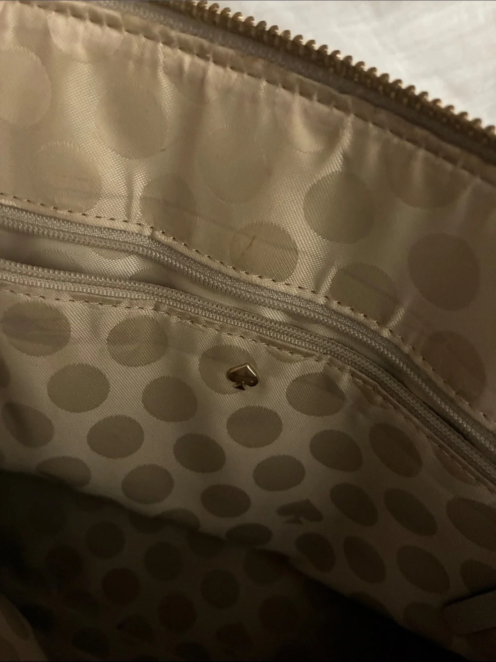 kate spade Beige Saffiano Dome Satchel